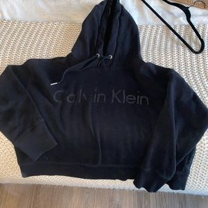 Calvin Klein Black Cropped Hoodie